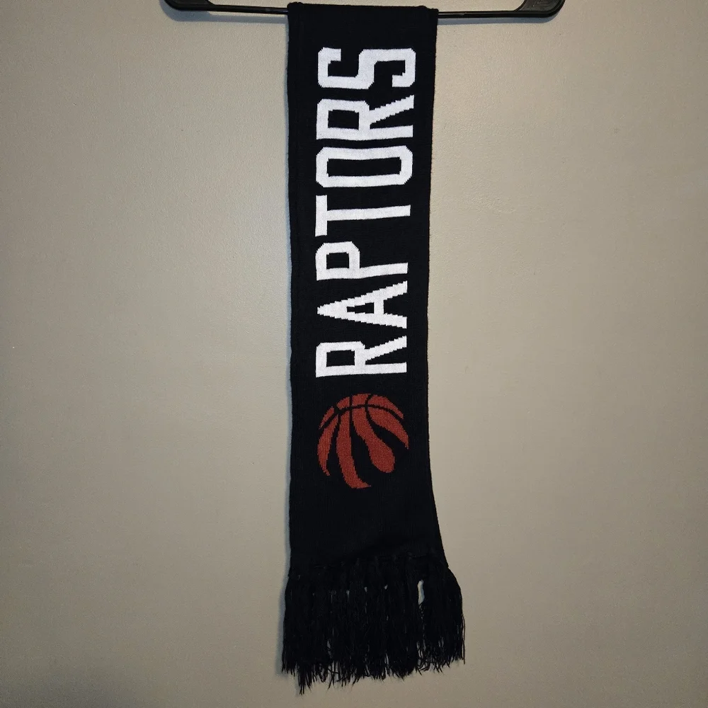 Toronto Raptors Coors Light NBA Basketball Scarf Black Large Logo Fringe Unisex